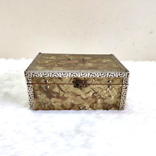 1930s Vintage Treasure Chest Box Wooden Celluloid Decorative Collectible W859, used for sale  Shipping to South Africa