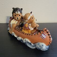 Paddling Canoe Two Indian Bears Figurine Figure Collectible Display Decoration for sale  Shipping to South Africa