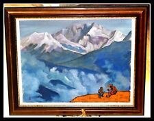 Esboço de pintura de têmpera russo-americano, placa Nicholas Roerich, 1924 comprar usado  Enviando para Brazil