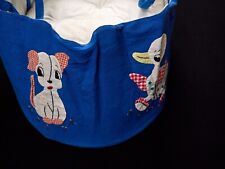 Vintage 1960s Italian Blue Baby/Doll Hand Carrier/ Moses Basket , Cushion &Board for sale  Shipping to South Africa