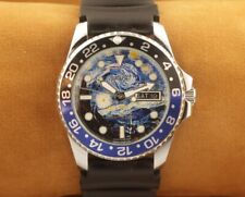Relógio de pulso vintage Seiko 5 automático azul preto BEZEL girar Japão funcionando 40mm. comprar usado  Enviando para Brazil