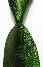 Usado, Nova gravata masculina clássica verde paisley preta tecido jacquard 100% seda comprar usado  Enviando para Brazil