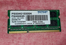 Usado, Memoria Patriot 2 GB RAM SO-DIMM PC3-10600 DDR3-1333 PSD34G1333SK 1 pieza segunda mano  Embacar hacia Argentina