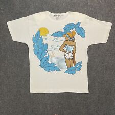 Camisa de praia vintage saída loja miçangas manga curta grande ponto único algodão  comprar usado  Enviando para Brazil