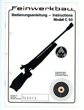 FEINWERKBAU Bedienungsanleitung MODELL C 60 Luftgewehr User Manual Anleitung (69 gebraucht kaufen  Dresden