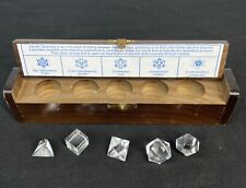 Sacred Geometry Set Crystal Quartz Sphatik Platonic Solids 5 Pcs Clear Brazil, used for sale  Shipping to South Africa