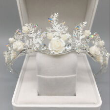 Usado, 5cm de altura Ab Ouro Rosa Flor De Cristal Casamento Princesa Coroa Tiara de Formatura 2 Cores comprar usado  Enviando para Brazil