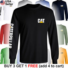 Camiseta longa Caterpillar logotipo gato equipamento trator escavadeira baú de construção, usado comprar usado  Enviando para Brazil