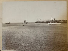 FOTO DE GABINETE EUA, Massachusetts? Battleships Havana Harbor Span-AM War Morro ANTIGO comprar usado  Enviando para Brazil