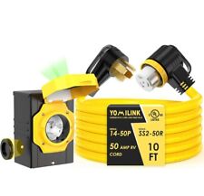 YOMILINK 50 Amp 10 Feet Generator Cord with Inlet Box Kit, Heavy Duty 6/3+8/1 AW for sale  Shipping to South Africa