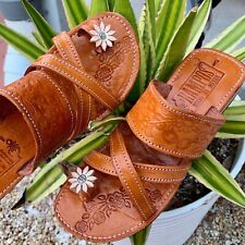 Usado, Sandálias femininas mexicanas de couro feitas à mão HUARACHES sandália Mujer MÉXICO D cruz comprar usado  Enviando para Brazil