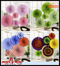 UK 6pcs Paper Fan Flowers Wedding Baby Birthday Party Tissue Paper  Decoration for sale  Shipping to South Africa