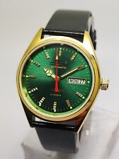 Relógio Citizen 21-Jewels automático Cal-8200 masculino mostrador cor verde pulseira de couro comprar usado  Enviando para Brazil