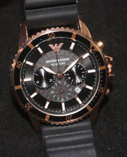 Relógio de pulso masculino Emporio Armani cronógrafo mostrador preto moldura giratória quartzo, usado comprar usado  Enviando para Brazil