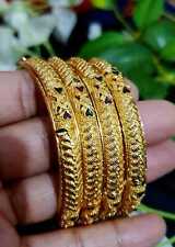 Indian Pakistani Bollywood Style Gold Plated Bangles with green maroon bids, used for sale  LONDON