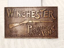 Vintage Winchester Brass Belt Buckle Repeating Arms Guns Firearms New Haven Conn, used for sale  Elkhart