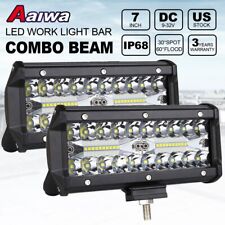 Par de cápsulas de trabalho off-road UTV ATV 4WD 12V barra de luz LED tripla fileira 7" polegadas comprar usado  Enviando para Brazil