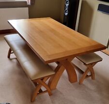 Solid oak dining for sale  OSWESTRY