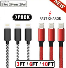 3 Pack Fast Charger USB Cable For iPhone 6 7 8Plus iPhone XR Xs Max 11 12 13 Pro for sale  Aliquippa