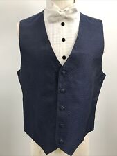 Doni Barassi Men's Polyester V Neck Sleeveless 5 Button Navy Tuxedo Vest Size L for sale  Shipping to South Africa