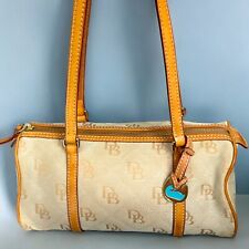 Bolsa de mão vintage Dooney & Bourke Signature lona/couro barril creme/marrom comprar usado  Enviando para Brazil