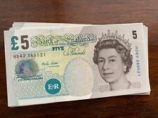 Billetes de billete de 5 libras reina Isabel II moneda británica real, ¡nuevos! ¡Muchos! segunda mano  Embacar hacia Argentina