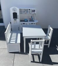 Kinderküche Spielküche mit Tisch Bank Stühle weiß Holz  gebraucht kaufen  Allenfeld, Boos, Hargesheim
