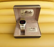 Relógio DOW masculino de quartzo retrô digital estado 1976 LED MIDO SWISSONIC caixa ouro. comprar usado  Enviando para Brazil