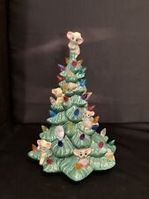Used, VINTAGE CERAMIC LIGHT UP CHRISTMAS TREE WITH MICE, 14 Inches for sale  Central