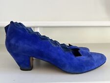 Usado, Zapatos de gamuza azul Andrea Pfister tacones vintage para mujer 8 Italia segunda mano  Embacar hacia Mexico