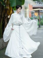 Usado, Men Hanfu Robe Costume Chinese Costumes Chiffon Crane Embroidery Stage Clothing comprar usado  Enviando para Brazil