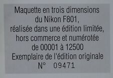 Nikon 801 maquette d'occasion  Craponne