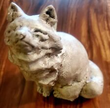 Used, Small Wolf Concrete Statue Figurine Garden Porch Distressed Patina Signed 6"  for sale  Shipping to South Africa