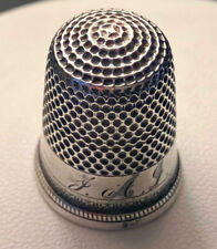 Used, Very Fine Antique Sterling Silver Sewing Thimble #9 Monogram J.A.G. ~ 5.5 grams for sale  Shipping to South Africa