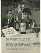 Used, 1963 Almadin Chevin Blanc Vintage Print Ad The Reflection of Good Taste Wine for sale  Shipping to South Africa