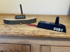 RON FULLER RARE SHIP & SUBMARINE TARGET TOY WOODEN FIRING TORPEDO EXPLODING BOAT for sale  Shipping to South Africa