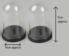 100 Clear Acrylic Domes with black bases. Display boxes Thimble domes 7cm x 4cm for sale  BOSTON