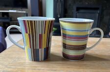 Striped porcelain mugs for sale  OTLEY