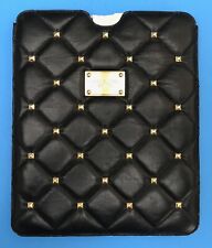 Used, Michael Kors quilted iPad Tablet Case Cover Gold Tone Studded Black Leather for sale  Shipping to South Africa