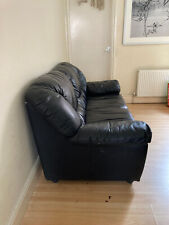 Black leather seater for sale  BIRMINGHAM