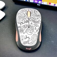Logitech M325c Wireless Mouse Only Mac / PC ~ Pink Black Brain Storm Tested for sale  Shipping to South Africa