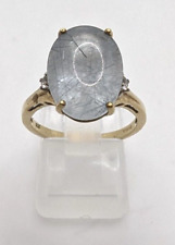 9ct Gold Ring Quartz Diamond Gemstones Ring Size O - 9ct Yellow Gold, used for sale  Shipping to South Africa