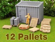 12 PACK - HO Scale Wooden Pallets to scale! - Highly Detailed Train Scenery for sale  Shipping to South Africa