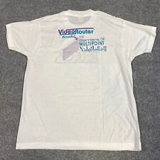 Usado, Camiseta Teleos Video Router M Blanca De Colección Hecha en EE. UU. Pantalla Estrellas Doble Cara segunda mano  Embacar hacia Mexico