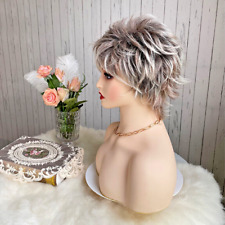 Perucas femininas curtas loiras corte pixie marrom escuro ombre cabelo sintético loiro  comprar usado  Enviando para Brazil