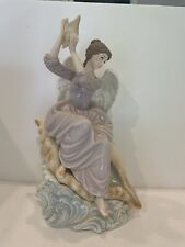 O' Well Porcelain Angel Sitting On Conch Seashell 12" Statue Figurine~ No Chips!, used for sale  Fort Myers