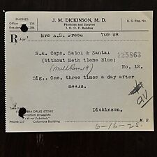1925 PRESCRIÇÃO DE MEDICAMENTOS SALOL CAPLETS, AGORA USADO PARA ANTISSÉPTICO E PRODUTOS QUÍMICOS comprar usado  Enviando para Brazil