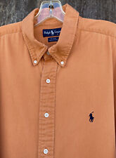 Camisa polo masculina vintage Ralph Lauren 2XL laranja com botão preto pônei blaire, usado comprar usado  Enviando para Brazil