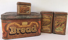 Farinha de café vintage lata pão de açúcar metal vasilha de cozinha conjunto de 4 comprar usado  Enviando para Brazil