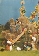 Postal publicitaria osos de peluche Steiff y otros animales de peluche en jardín, publicada segunda mano  Embacar hacia Argentina